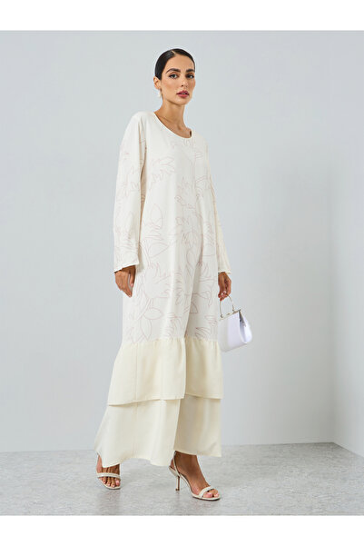 Take Two By Styli Women Floral Printed Tiered A-Line Jalabiya