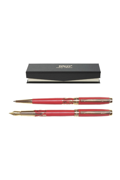 daço Daco SE268R Red ballpoint pen and fountain pen set