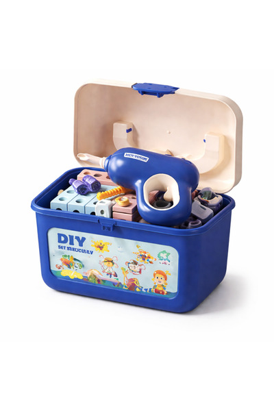 PROCART Banc de lucru cu bormașină electrică pentru copii, 206 unelte și pies...