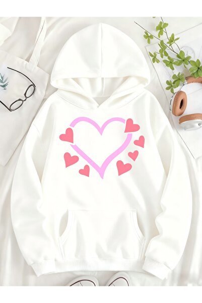 Deocept سويت شيرت للجنسين لعيد الحب مطبوع بغطاء رأس ذو جيوب كنغر مريح وقصة قص...