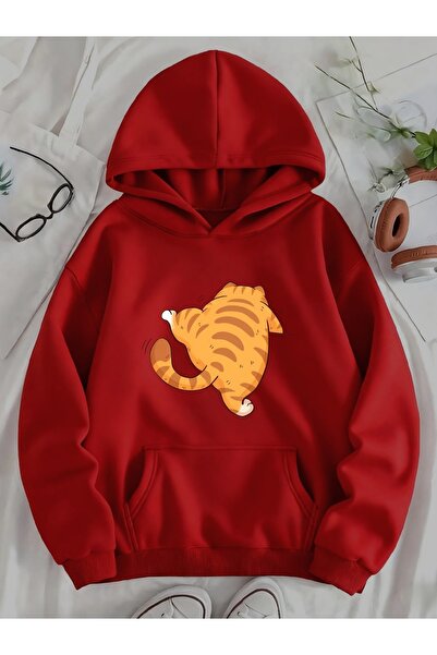 Deocept Unisex cu imprimeu cu glugă Cusătură confortabilă cu buzunar cangur s...