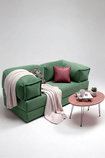 foamly Milano Fitilli Kadife Modüler Köşe Koltuk Kanepe Tamamen Sünger