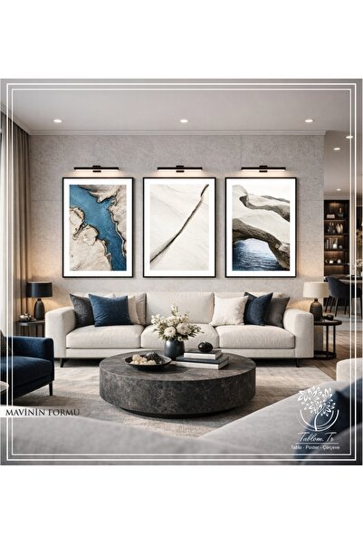 Tablomtr Mavinin Formu - Dijital Baskılı Siyah Metal Çerçeveli Gerçek Camlı 3...
