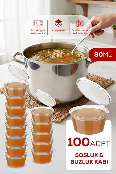 Vienev 100-Piece Freezer-Safe Storage Containers – 80 ml Containers for Stock...