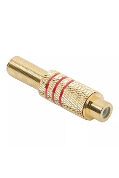 OEM RCA female jack, gold-plated metal, 6mm cable, red ring