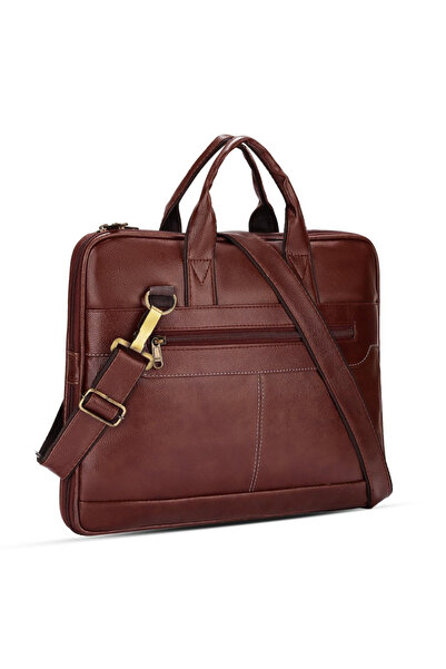 POGAGO Expandable PU Leather Laptop Bag 14 Inch Professional Office Business ...