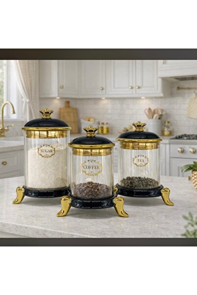 AROW Çırağan Nisara 3 Ayaklı Luxury 3'lü Kavanoz Seti
