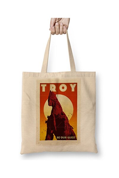 Toyaso Canakkale Trojan Horse Sightseeing Travel Poster Geantă de pânză Geant...