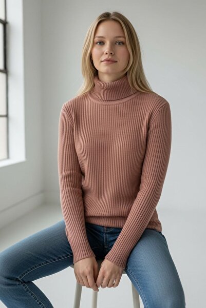 WYNA BOUTİQUE Women's Turtleneck Knitwear Sweater