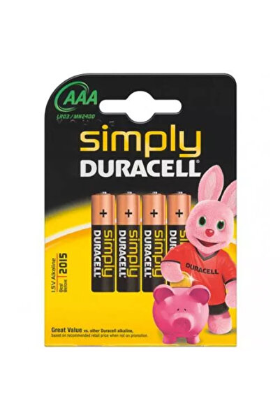 Duracell Baterii alcaline AAA R03 4buc