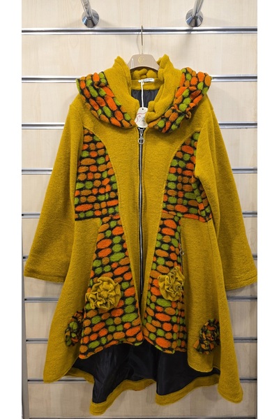 Park Moda Italian Long Wool Felt Coat with Zipper