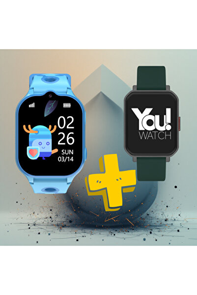 You Watch Akıllı Çocuk Saati KN8101 + Yetişkin Akıllı Saat Hediye