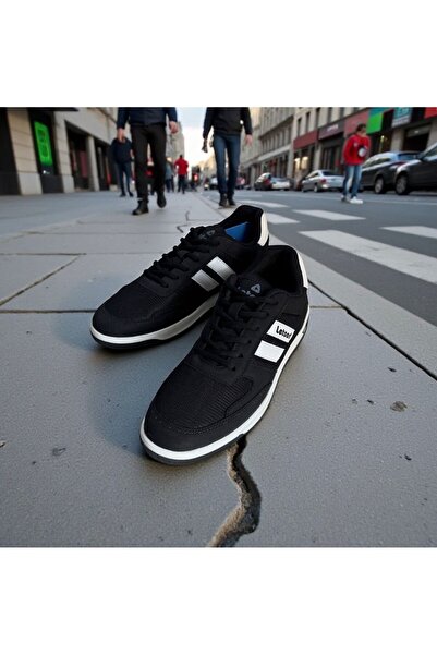 LETOON Ανδρικά αθλητικά παπούτσια με μαύρη ορθοπεδική σόλα με κορδόνια