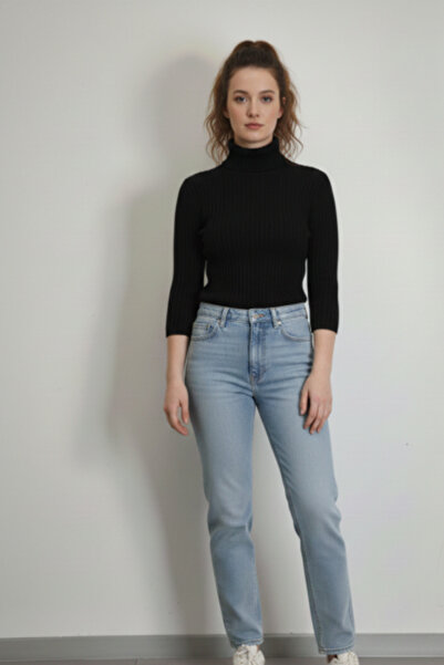 kikiriktekstil Women's Knitwear High Neck Soft Textured Basic Bodysuit