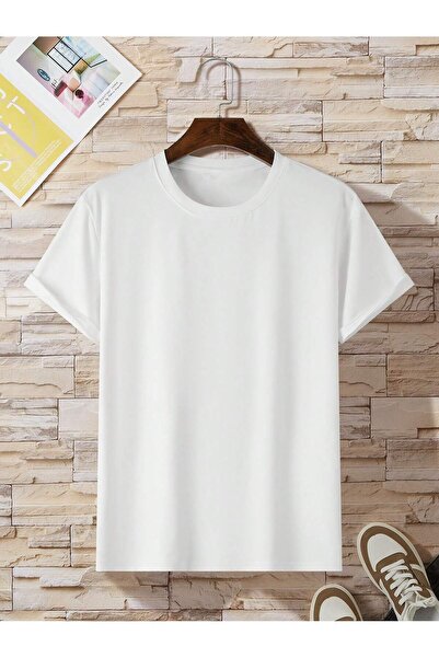 EYAX MODA TRICOU DE DAMĂ BASIC CU GULER ROTUND ȘI MÂNECĂ SCURTĂ