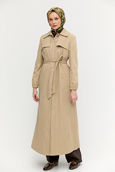 Setrms Astarı Desenli Dokuma Pardesü