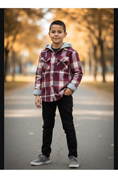 Gala Hooded Plaid Children's Unisex Shirt