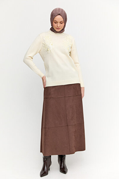 Setrms Payet İşlemeli Çiçek Nakışlı Triko Tunik