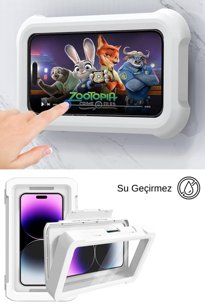 Privo Su Geçirmez Hareketli Telefon Tutucu Stand Duş ve Banyo İçin Telefon Ko...