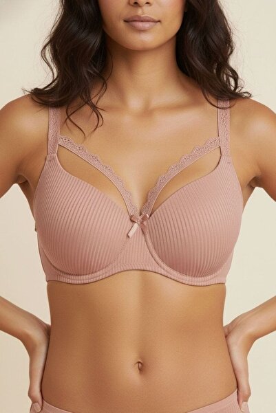 Infaith Sutien material reiat cu dantelă fără susținere - Model zilnic confor...