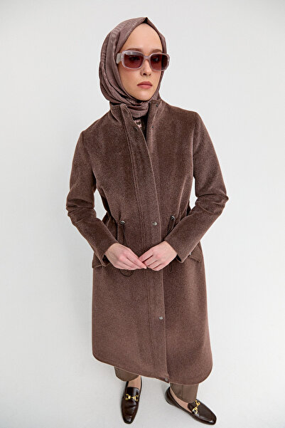 Setrms Stoperli Fermuarlı Kaşe Kaban