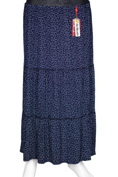 Hermevsim Hesna Women's Nursel Elastic 3-Layer Unlined Navy Blue Combed Cotto...