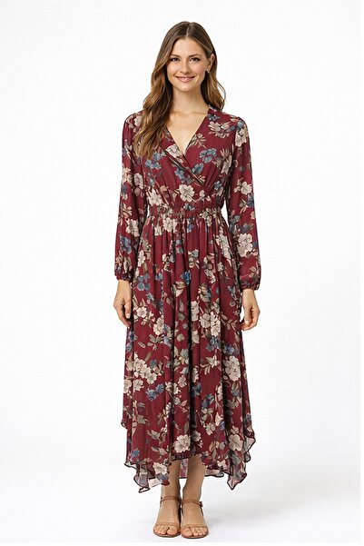 NAR ÇİÇEĞİ GİYİM Asimetrik Uzun Elbise