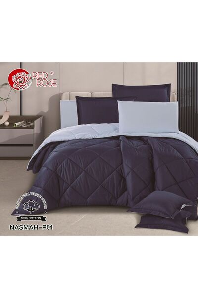 Red Rose Chandelier Summer Bedspread Set, 8 Pieces, Double Size, Summer Cotto...