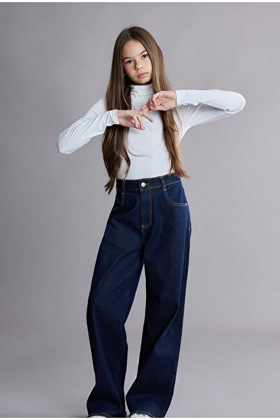 ASL GOLF CLUB Blugi pentru fete albastru închis croi larg pe picior Pantaloni...