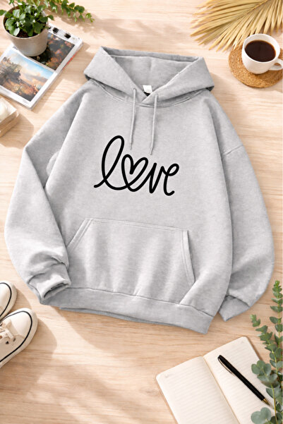 Pink Sky Unisex Printed Hooded Sweatshirt |   Oversized , Cotton, Daily Comfo...