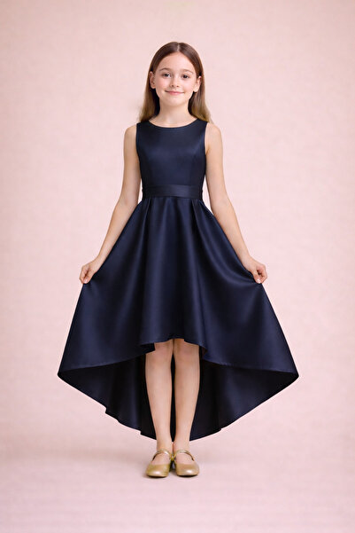 SUNEH Kız Çocuk Abiye Elbise – Asimetrik Kesim, Mezuniyet & Düğün Elbisesi
