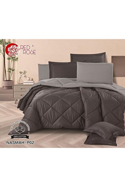 Red Rose Chandelier Summer Bedspread Set, 8 Pieces, Double Size, Summer Cotto...