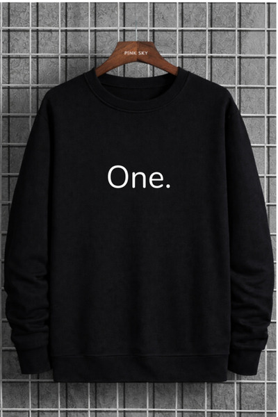 Pink Sky Unisex Printed Crew Neck Sweatshirt Oversized Cotton Daily Comfortable