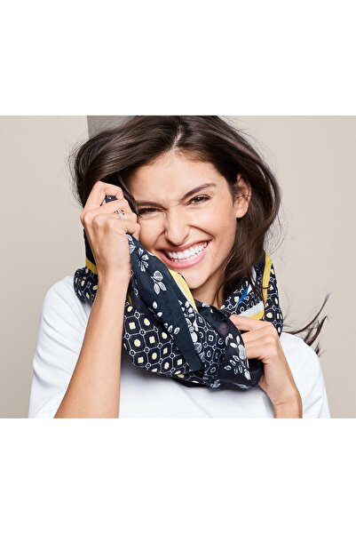 Tchibo وشاح نسائي مطبوع ، كحلي