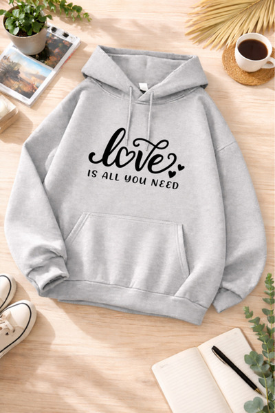 Pink Sky Unisex Printed Hooded Sweatshirt |   Oversized , Cotton, Daily Comfo...