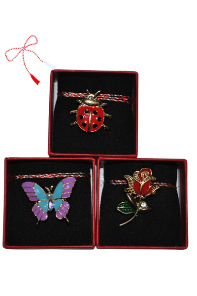 LOL Set Martisoare – 3 Brose din Metal, Design Elegant