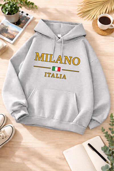 Pink Sky Unisex Printed Hooded Sweatshirt |   Oversized , Cotton, Daily Comfo...