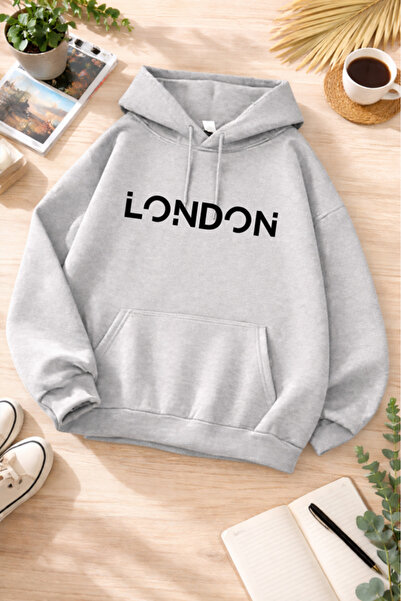 Pink Sky Unisex cu imprimeu cu glugă Swea tricou |   supradimensionat , Bumba...