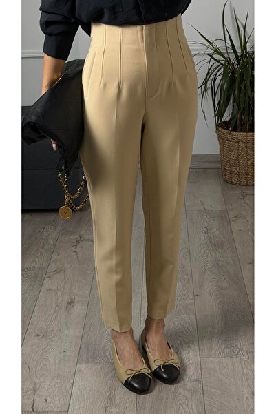 GAMZE ALPTEKİN Zr Model Original Brand Fillet Detailed Fabric Pants Slim Leg ...