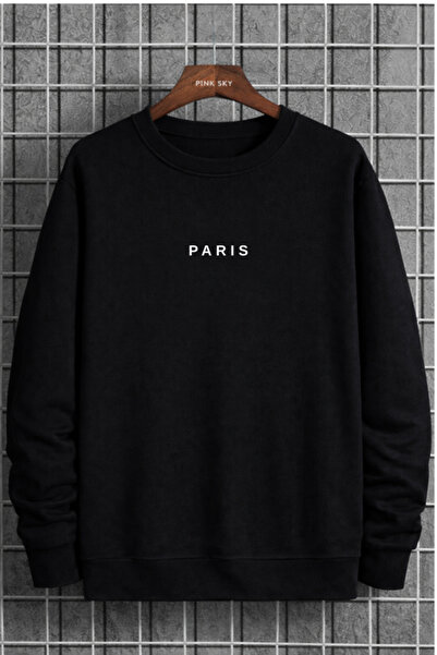 Pink Sky Unisex cu imprimeu guler rotund Swea tricou supradimensionat Bumbac ...