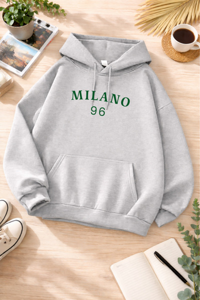 Pink Sky Unisex Printed Hooded Sweatshirt |   Oversized , Cotton, Daily Comfo...