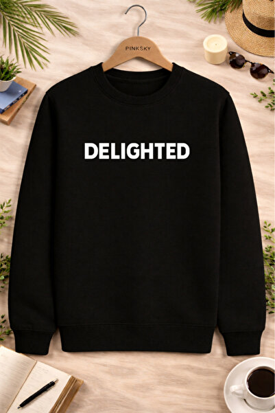 Pink Sky Unisex Printed Crew Neck Sweatshirt Oversized Cotton Daily Comfortable