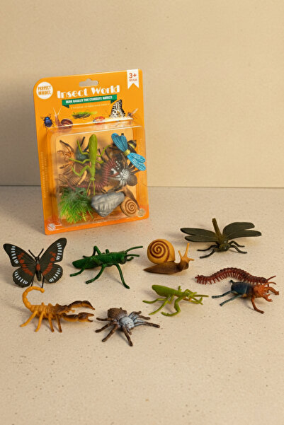 TUENGİ STORE Premium 9'lu Gerçekçi Oyuncak Böcek Seti - 12 Parça Hayvan Figür...