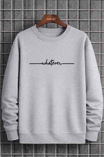 Pink Sky Φούτερ Unisex με τύπωμα με λαιμόκοψη oversized βαμβακερό καθημερινό ...