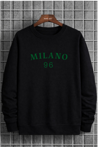 Pink Sky Unisex Printed Crew Neck Sweatshirt Oversized Cotton Daily Comfortable