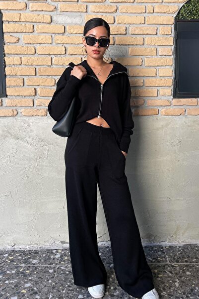 Noa&Noa Double Zipper Knitwear Set - Black Black