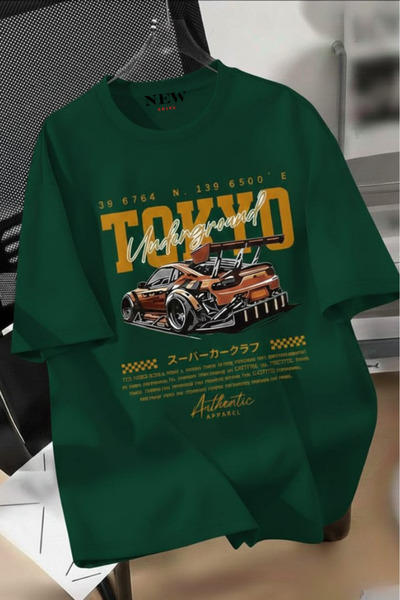 New Shine تي شيرت مطبوع عليه طوكيو للجنسين