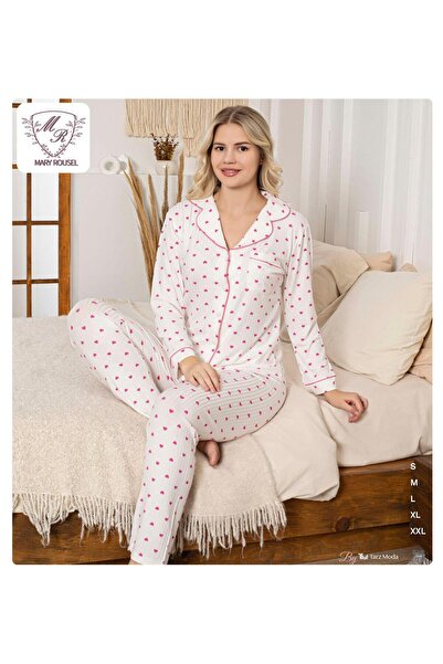 OEM 100% cotton pajama set with heart pattern