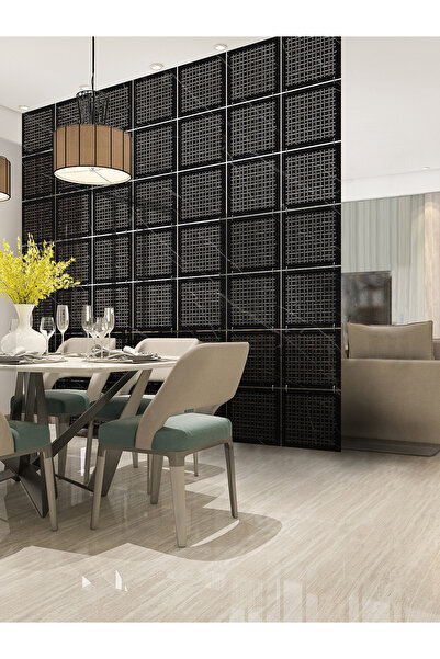 makta ® Perde Paravan - Lazer Kesim Sarkıt Paravan, Ahşap Seperatör, 4'lü Pan...