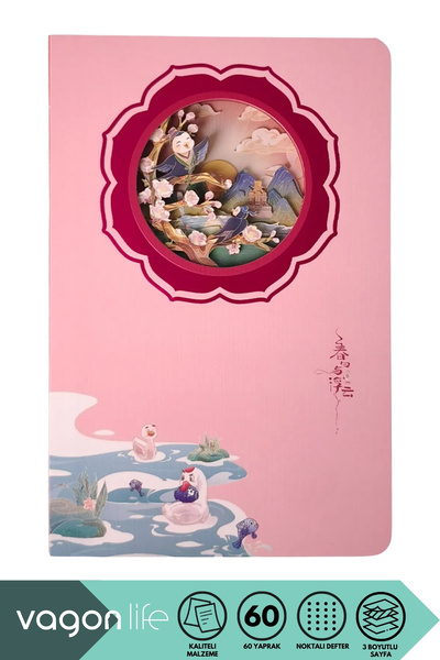 Vagonlife New Collection Bird 3D Layered Illustration Art Design Dotted Noteb...